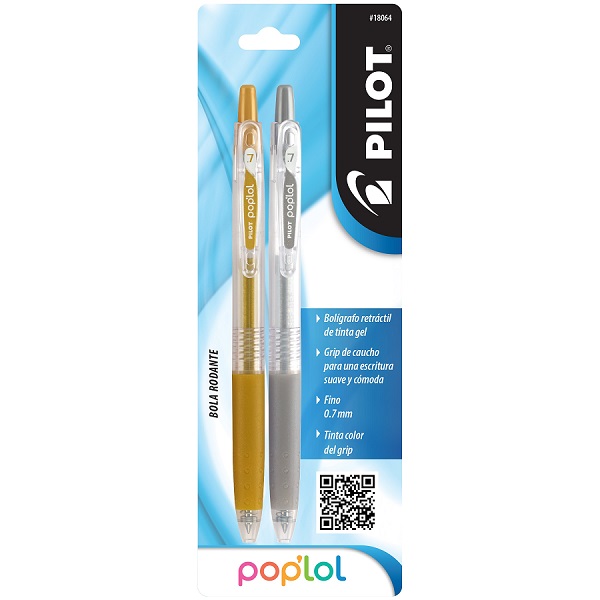 BOLIGRAFO RETRACTIL POP LOL FINO DORADO Y PLATEADO BLISTER C/2