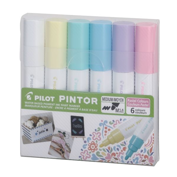 MARCADORES PINTOR COLORES PASTEL PUNTO MEDIANO BLISTER C/6