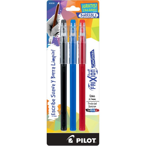 FRIXION COLORSTICKS BLISTER C/3 SURTIDOS (NEGRO, AZUL, ROJO)