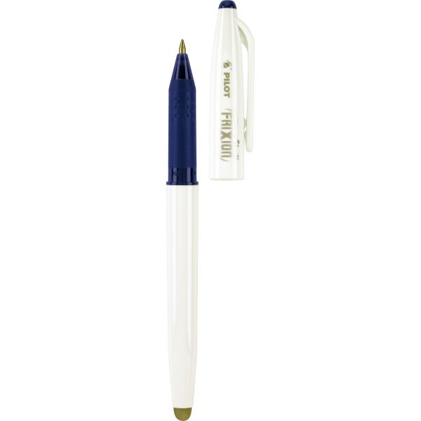 Bolígrafo de tinta borrable FRIXION BALL PUNTO FINO 0.7 BARRIL BLANCO TINTA AZUL (PROMOCIONAL)