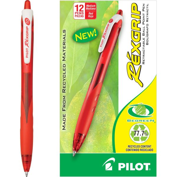 BOLIGRAFO REXGRIP BEGREEN ROJO MEDIANO BALL POINT