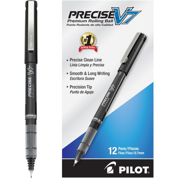 Bolígrafo Precise V7, color negro, punto fino (0.7 mm.)