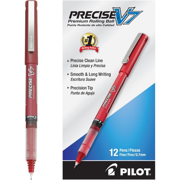 Bolígrafo Precise V7, color rojo, punto fino (0.7 mm.)