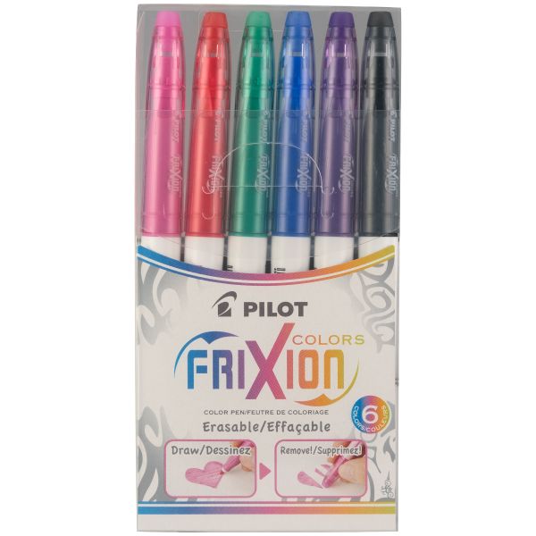 Marcadores borrables Frixion Colors, colores surtidos, estuche con 6 piezas