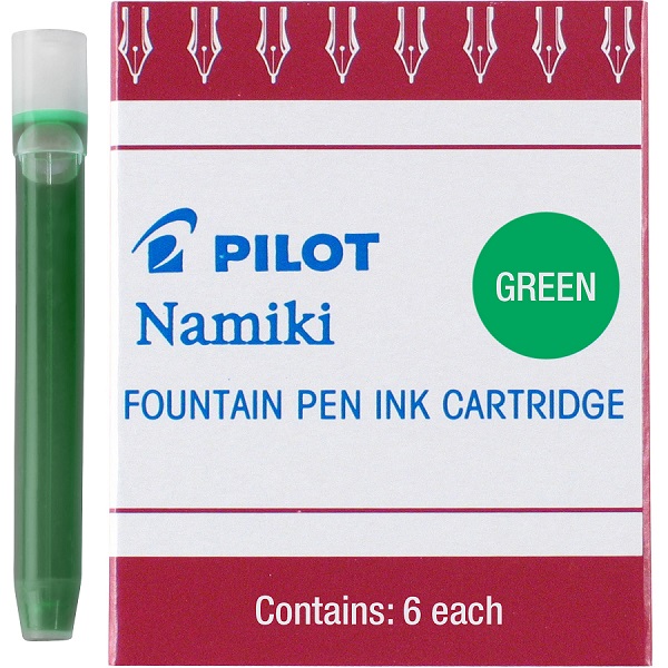 Cartucho de tinta para pluma fuente IC-50, tinta líquida color verde, caja con 6 cartuchos