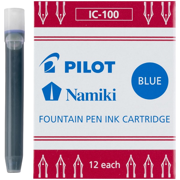 Cartucho de tinta para pluma fuente IC-100, tinta líquida color azul, caja con 12 cartuchos