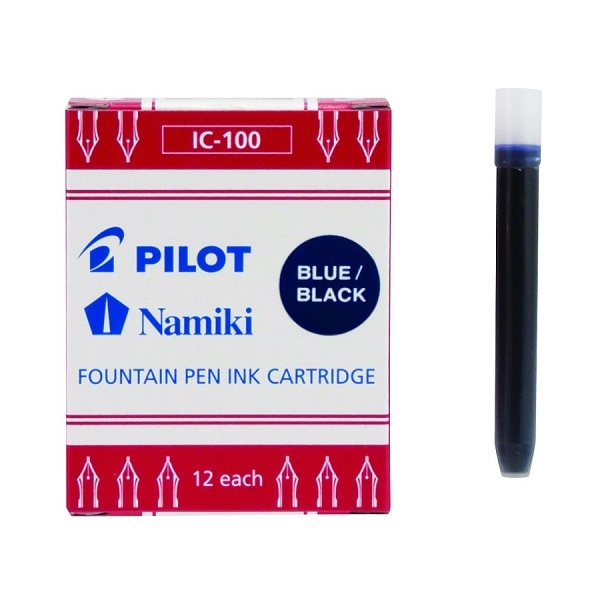 Cartucho de tinta para pluma fuente IC-100, tinta líquida color azul marino, caja con 12 cartuchos