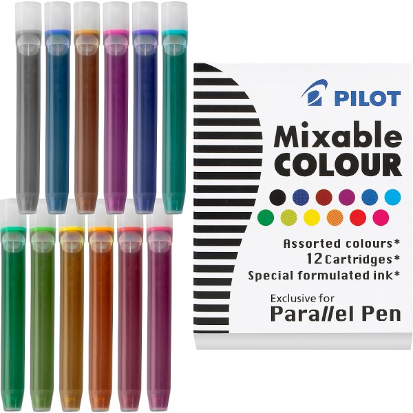 Tinta de repuesto para pluma Parallel Pen, tinta líquida colores surtidos, caja con 12 cartuchos