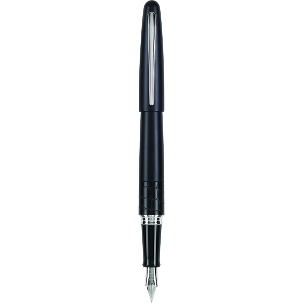 Pluma fuente Metropolitan Crocodile, tinta líquida color negro, cuerpo negro, punto mediano, estuche con 1 pluma y 1 cartucho