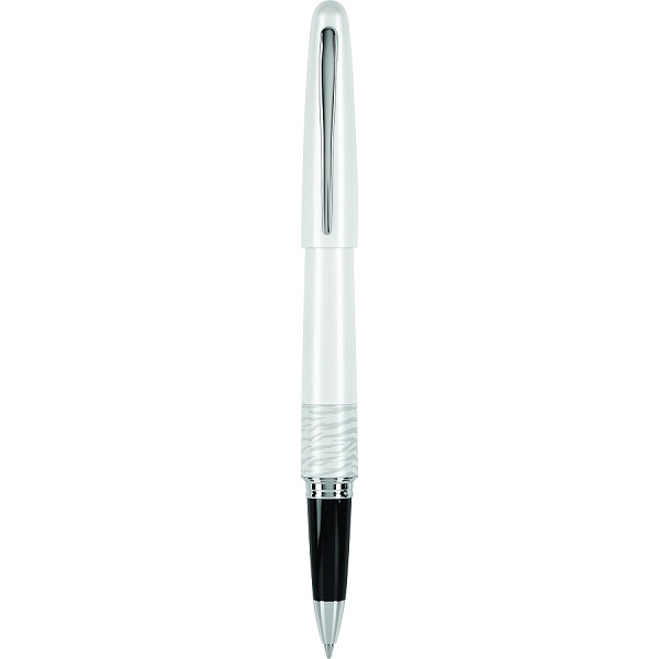 Roller Metropolitan White Tiger, tinta gel color negro, cuerpo blanco, punto fino (0.7 mm.), estuche con 1 pieza